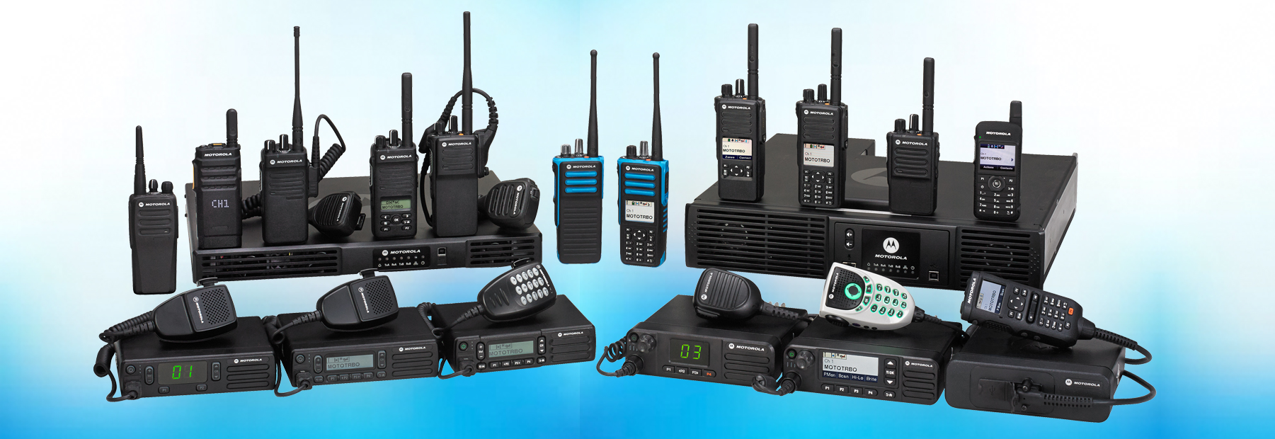 Set of Motorola's Portable and Mobile Radio